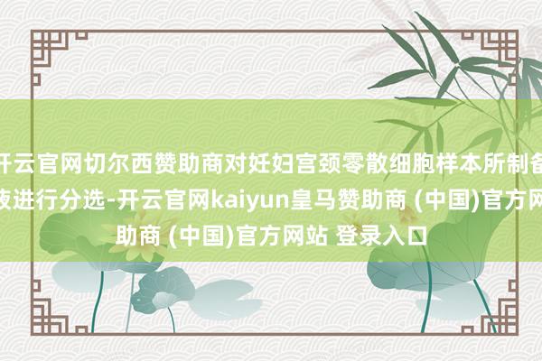 开云官网切尔西赞助商对妊妇宫颈零散细胞样本所制备的细胞悬浮液进行分选-开云官网kaiyun皇马赞助商 (中国)官方网站 登录入口